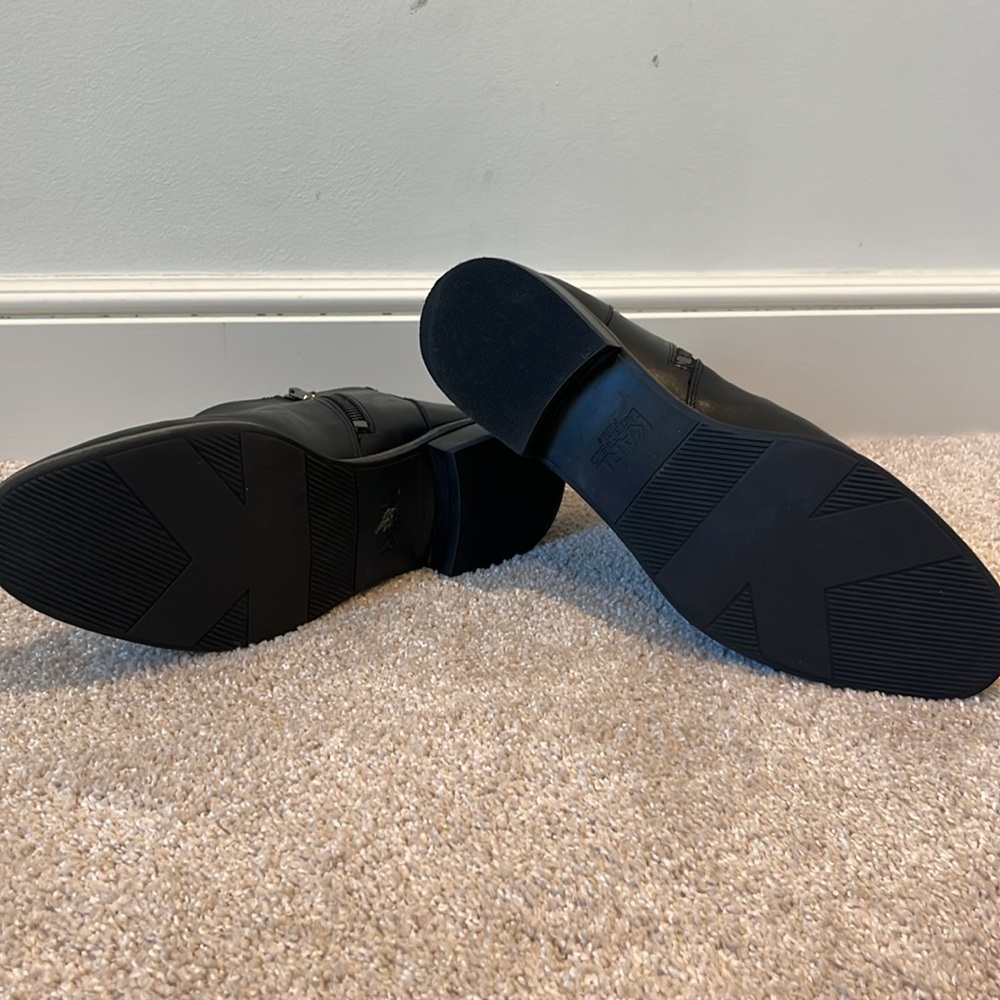 NEW Karl Lagerfeld Paris, Black Leather Ankle Boots, Size 9.5 - Picture 9 of 10